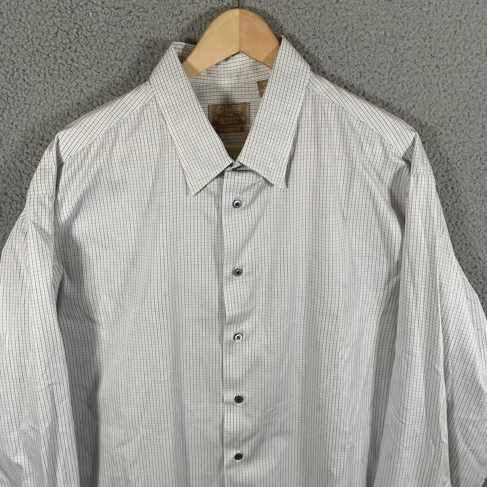 Gitman Bros Shirt Men's 18 34 White Long Sleeve‎ Button Down Casual USA Made
